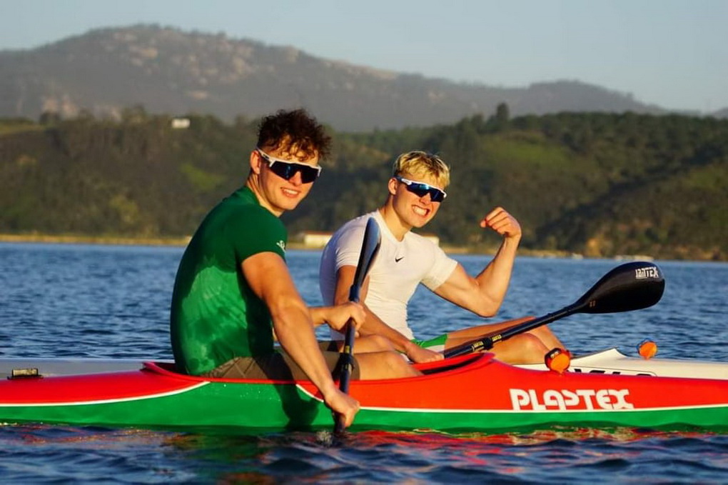 Rytis Sakalauskas su porininku Heraldu Kairiu. ASMENINIO ALBUMO nuotr.