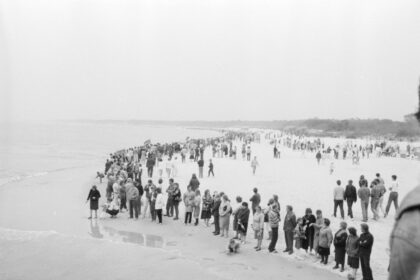 1988-ųjų rugsėjo 3 dieną surengta ekologinė akcija „Apkabinkime Baltiją“ tapo tarsi repeticija po metų įvyksiančiam Baltijos keliui. ŠAM T–F 7042, Šiaulių „Aušros“ muziejus. LIMIS.LT (Vaidoto Kisielio) nuotr.